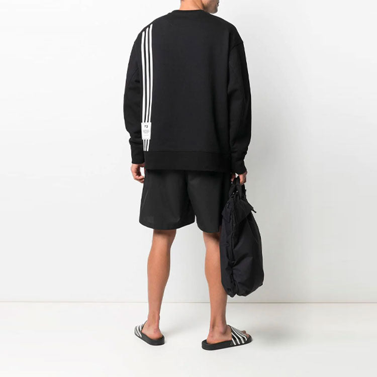 Men's Y-3 SS21 Logo Stripe Round Neck Black H16333