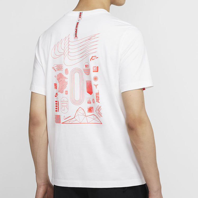 Nike Sportswear Casual Sports Short Sleeve 'Worldwide Tokyo White' CW5836-100