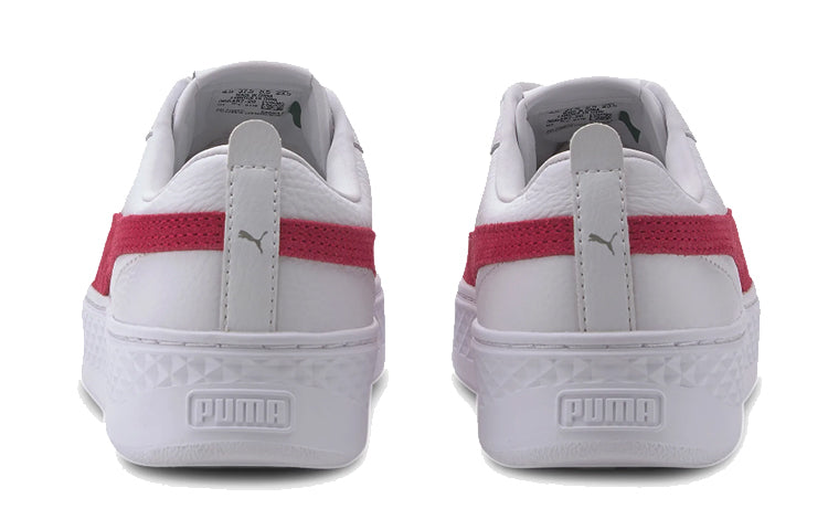 (WMNS) PUMA Smash Platform Leather 'White Bright Rose' 366487-20