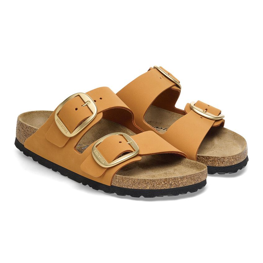 (WMNS) Birkenstock Arizona Big Buckle Nubuck Leather Narrow Fit Sandals 'Burnt Orange' 1026586