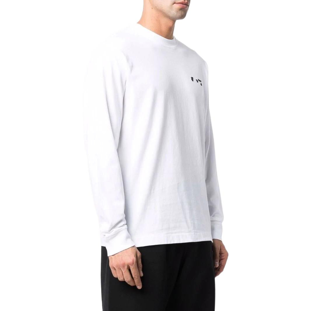 Men's Off-White SS22 Logo Round Neck Long Sleeves Version White OMAB064C99JER00401100110