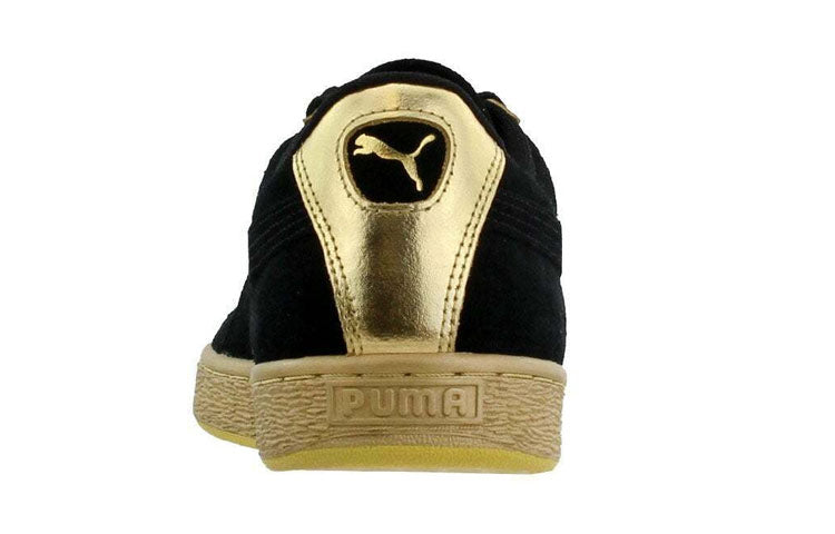 PUMA Suede Classic Metallic Leisure Board Shoes Black/Golden 367397-01