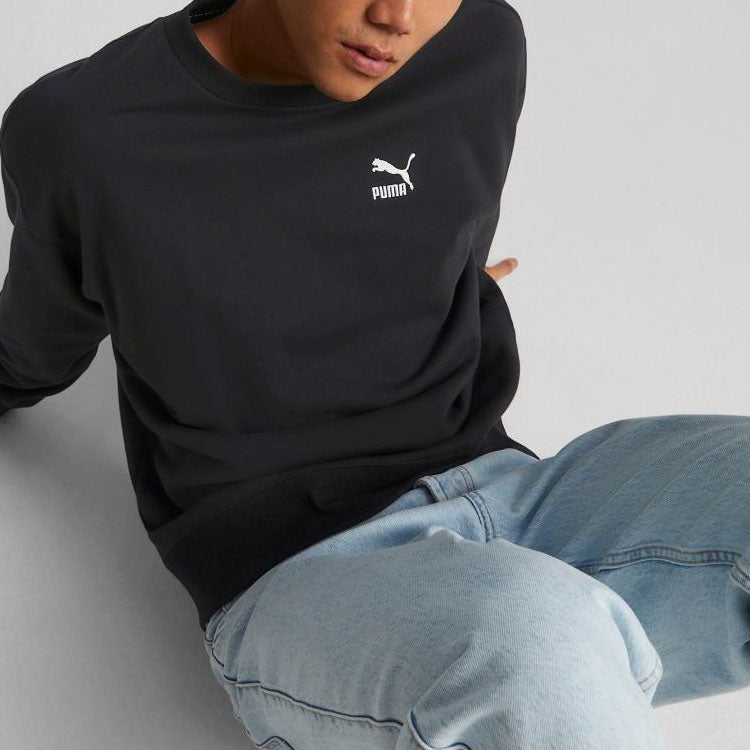 PUMA Classics Relaxed Crewneck Sweatshirt 'Black' 537662-01