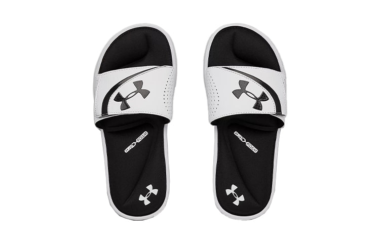 (GS) Under Armour Ignite 6 Slide 'White Black' 3022728-102
