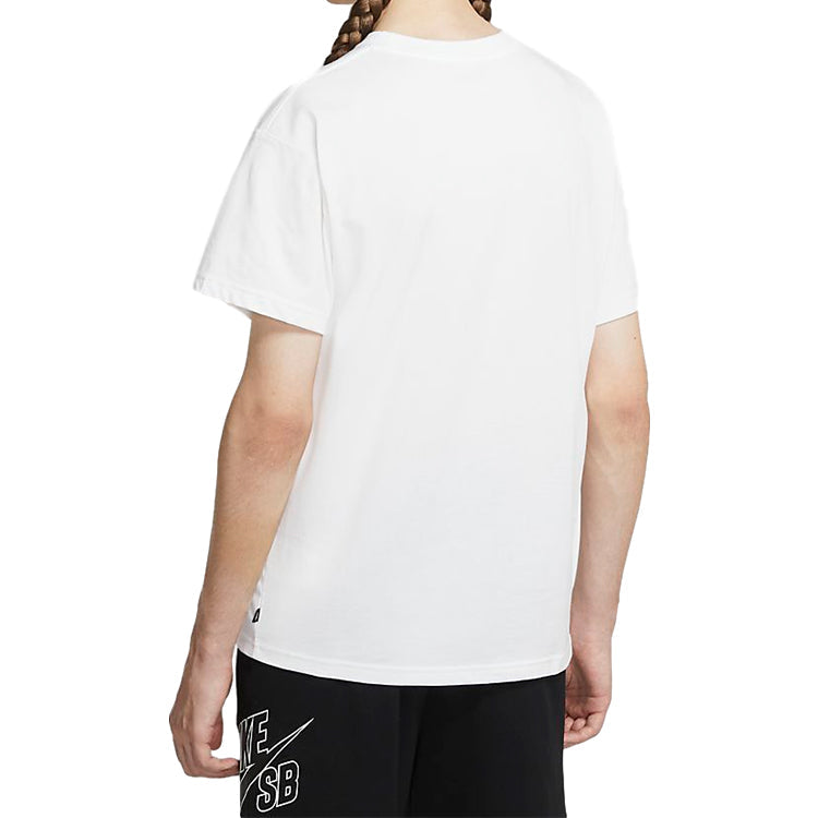 Nike Sb Skateboard Large Colorful Logo Sports Short Sleeve t White CW1463-100