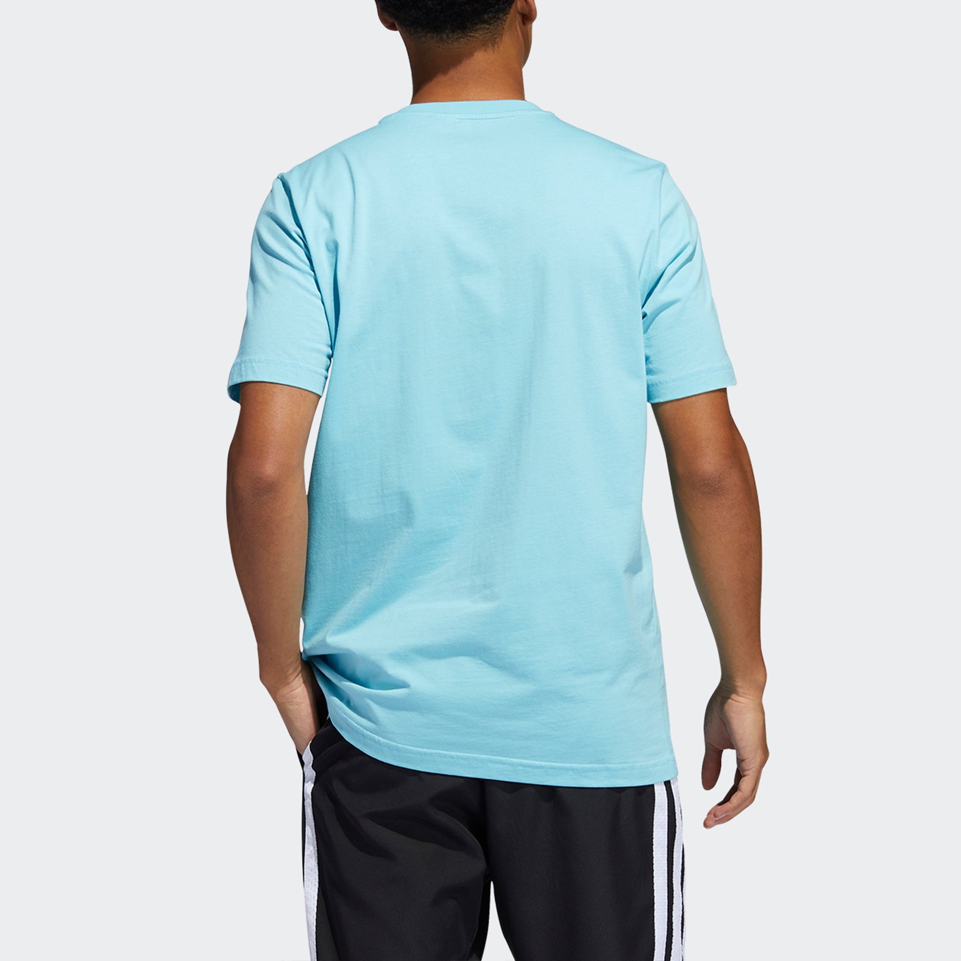 Men's adidas x LEGO Crossover Dame Ss Trey Young Funny Blocks Printing Basketball Sports Short Sleeve Sky Blue T-Shirt GU2717