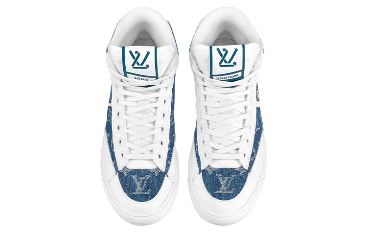 (WMNS) LOUIS VUITTON Charlie Ankle Sneakers 'White Denim Monogram' 1A9S5G