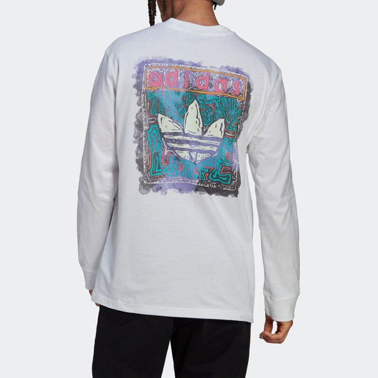 adidas originals Casual Solid Color Back Large Long Sleeves White HT1661