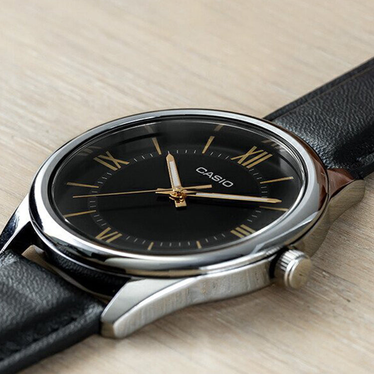 CASIO DRESS Series Vintage Business Fashion Belt Men s Mens Black Analog MTP-V005L-1B5