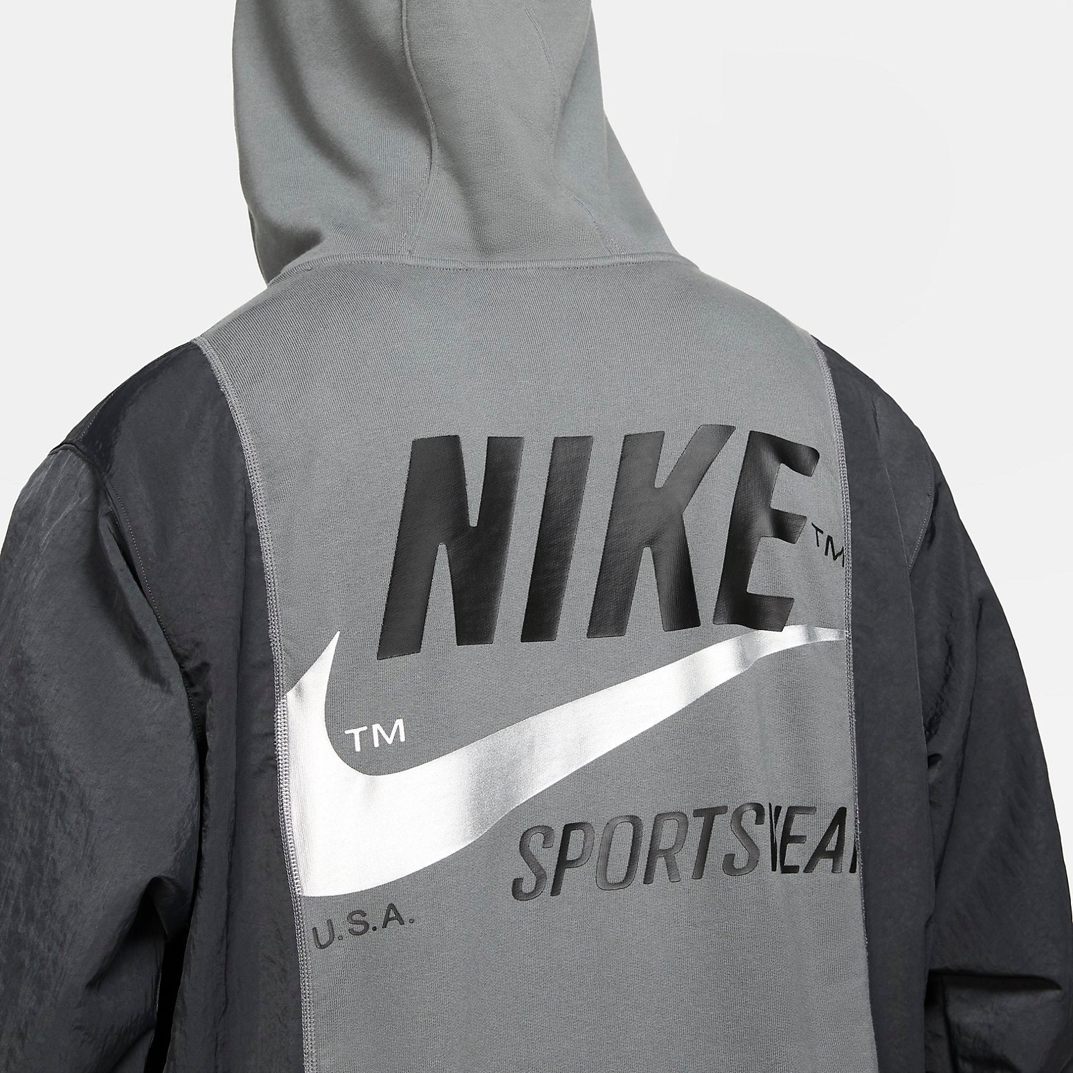 Nike Sportswear Hoodie 'Grey Black' DD5700-068