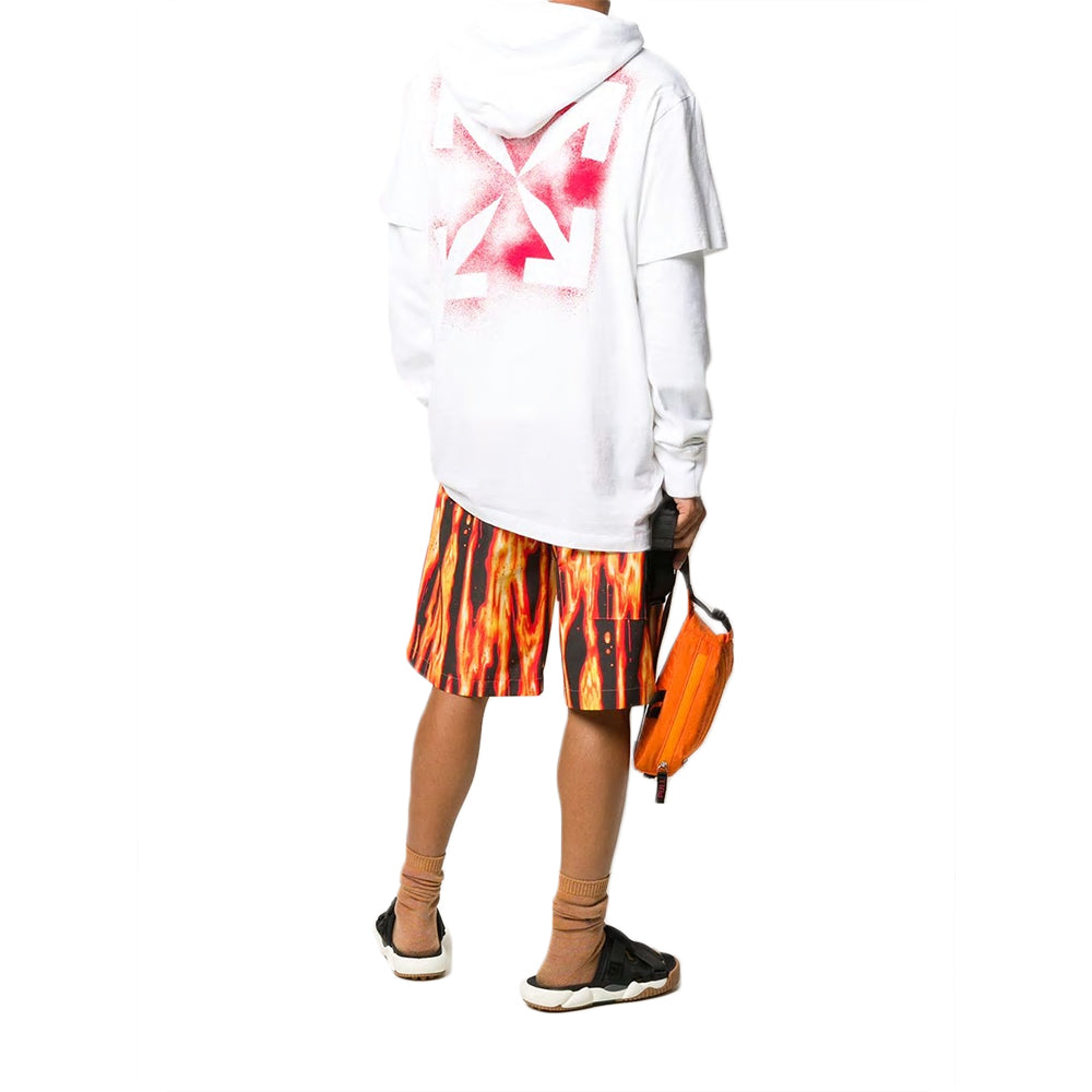 Off-White FW20 Stencil Arrow Print Layered Sleeve OMBB051E20FLE0010125