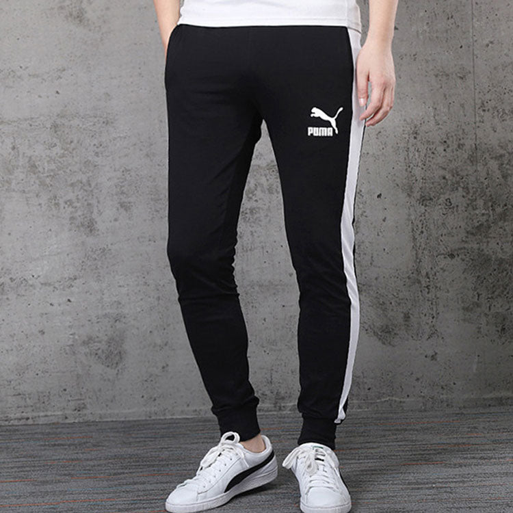 PUMA Iconic T7 Track Pants 'Black White' 597471-01