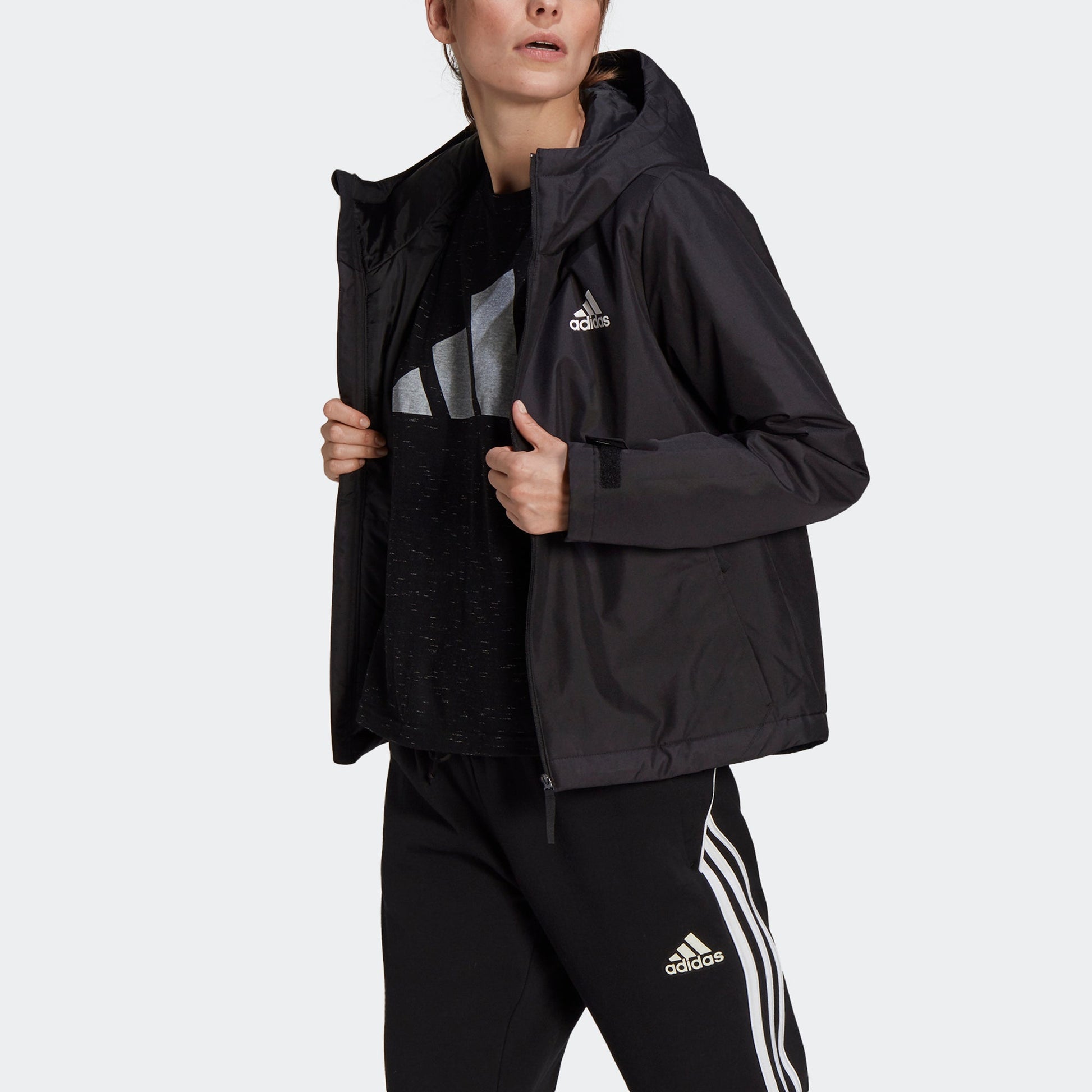 (WMNS) adidas BSC Sturdy Thermal Jacket Asia Sizing 'Black' GN3238
