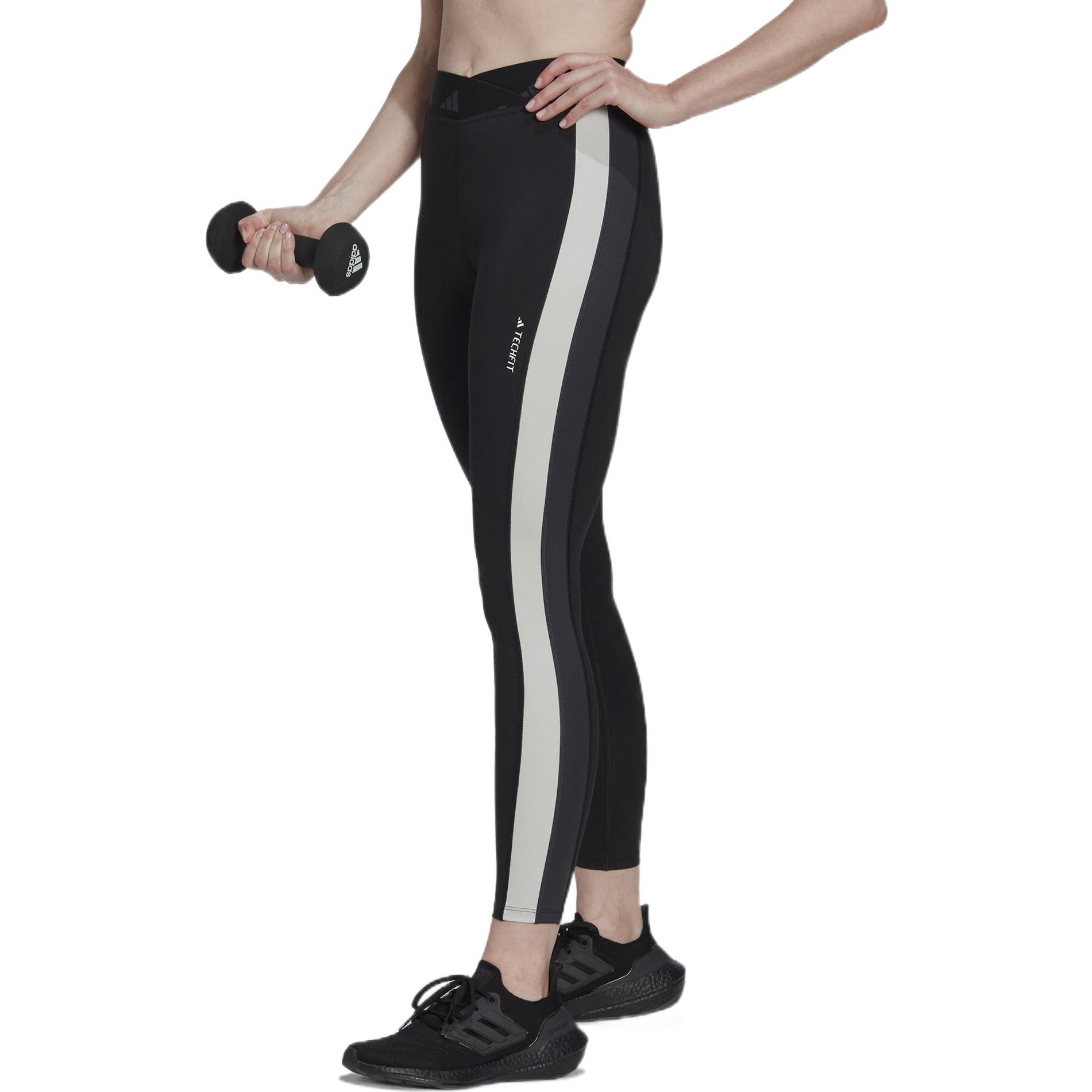 (WMNS) adidas Hyperglam Training Techfit 7/8 Leggings Asia Sizing 'Black White' HZ6955