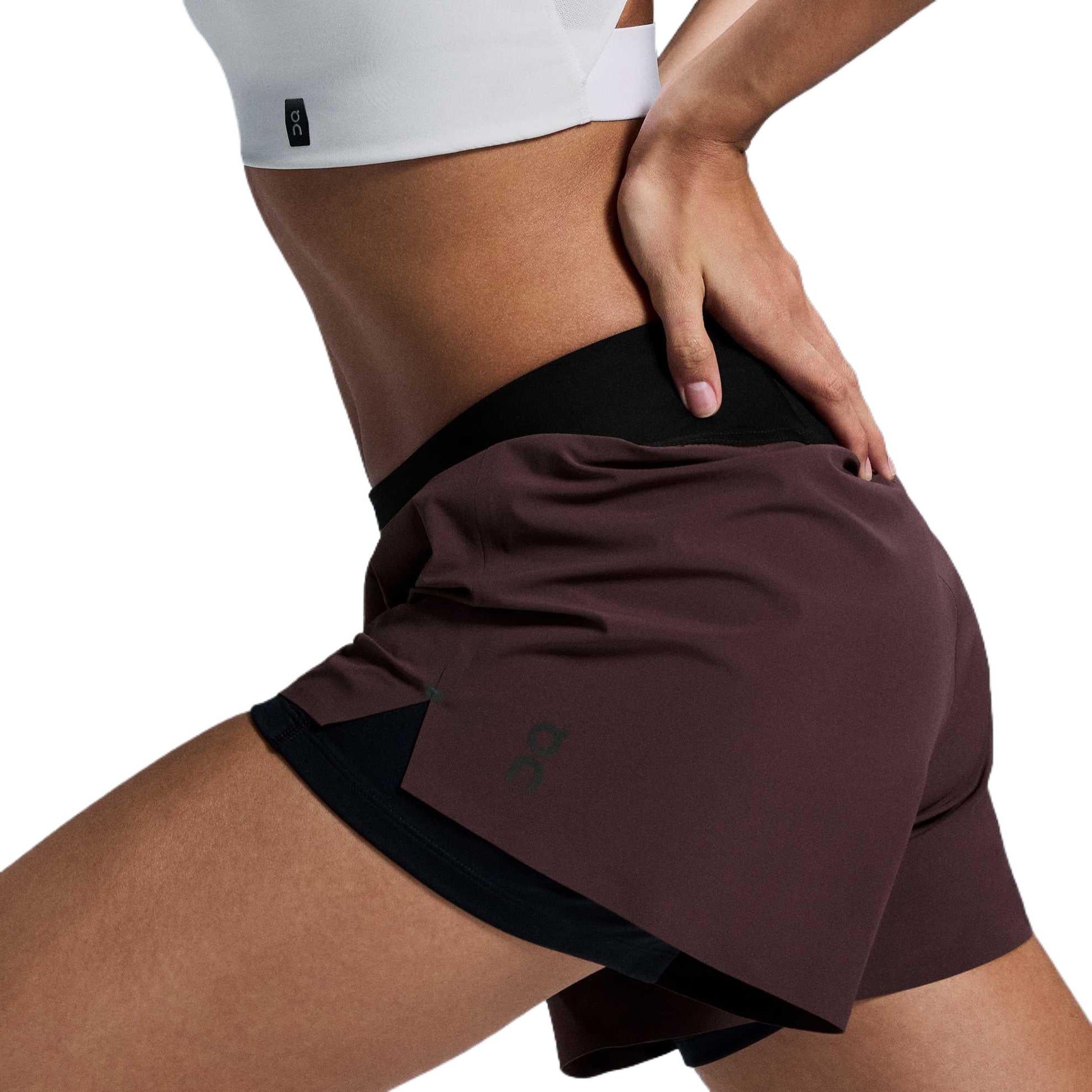 (WMNS) On Running Running Shorts 'Dark Red' 1WE11950398