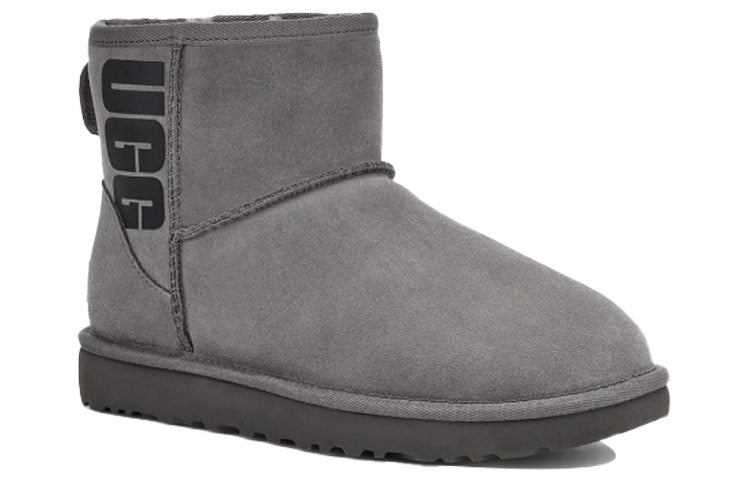 (WMNS) UGG Classic Mini UGG Rubber Logo 'Grey' 1108231-GREY