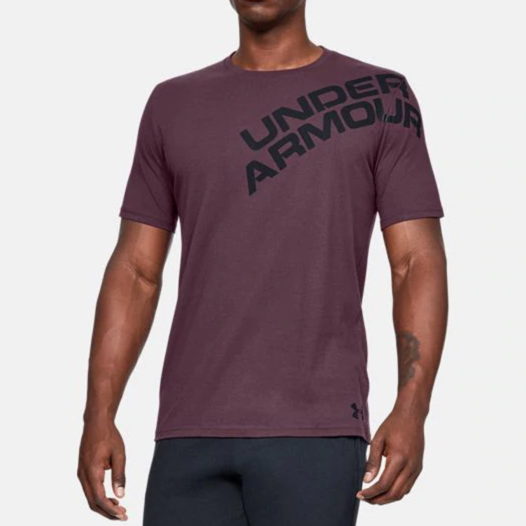 Men's Under Armour UA Wordmark Shoulder Short Sleeve Purple 1344227-520