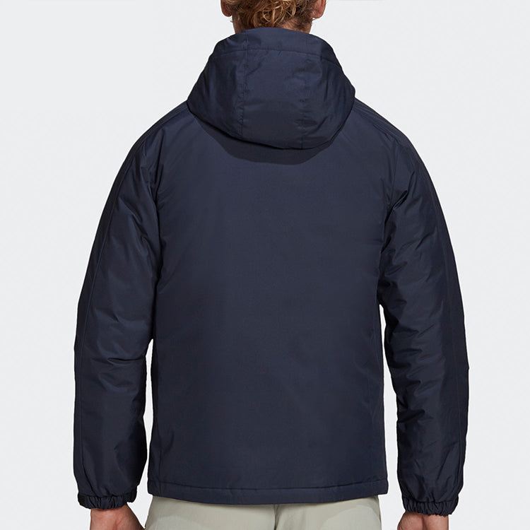 adidas 3St Down Jkt Outdoor Sport Hood Warm Down Jacket Men's Legendary Ink Blue GF0096
