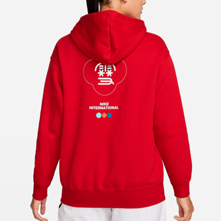 (WMNS) Nike CNY New Year's Edition Hoodie Fleece Loose Knit Sports Gym Red DQ5368-687