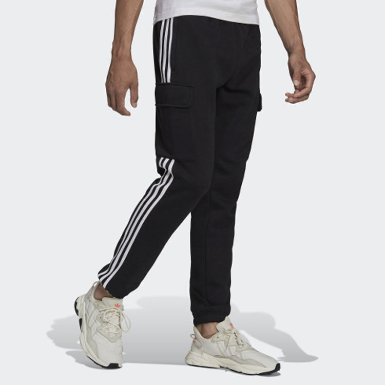 Men's adidas originals 3-stripes Sc Bundle Feet Sports Pants/Trousers/Joggers Black HG4829