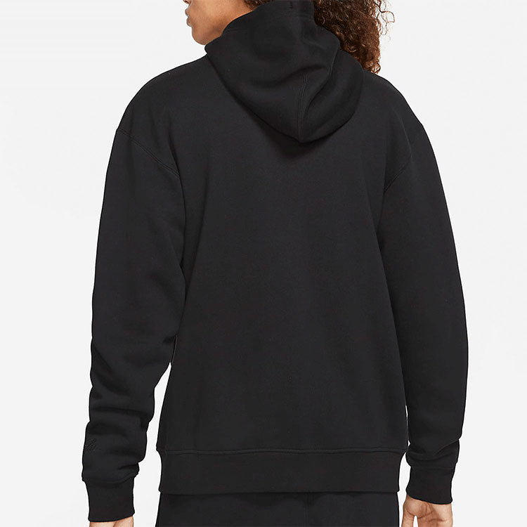 Air Jordan Embroidered Fleece Lined Stay Warm Hooded Jacket Winter Men's Black Gift for Him DA9811-010