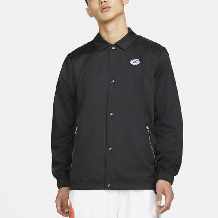 Nike Sportswear Coaches Embroidered Zipper Pocket Long Sleeves Jacket Black DA8735-010
