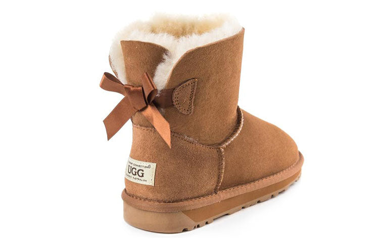(WMNS) UGG Classic Mini Bailey Bow Brown OB365-CHE