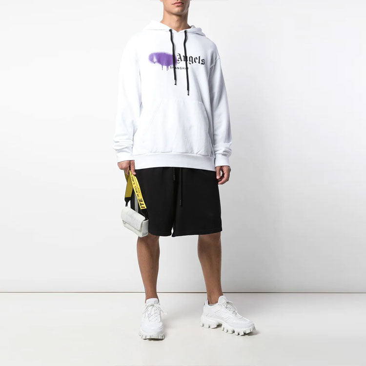 Men's PALM ANGELS Purple Alphabet Logo Printing White PMBB003S206360600195