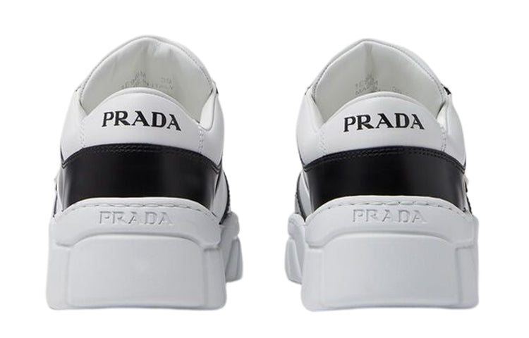 (WMNS) PRADA Soft Padded Nappa Leather Laced-Up Shoes 'White Black' 1E946M_3LJ6_F0964
