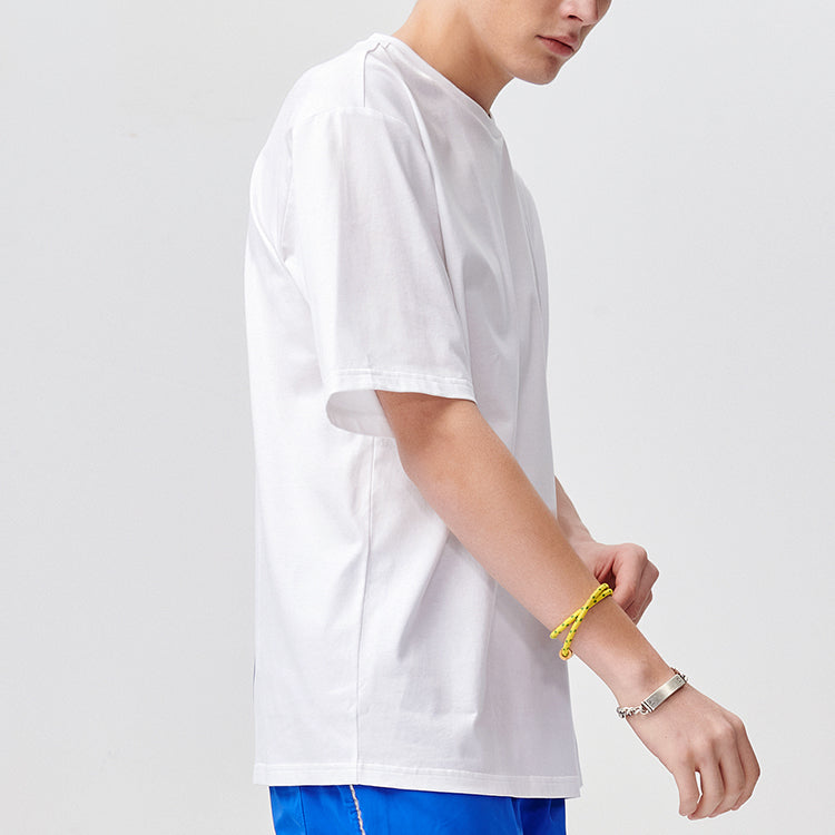 Men's FILA FUSION Contrasting Colors Logo Round Neck Short Sleeve White T11M122114B-WT