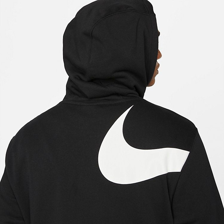 Nike Semi-Brushed Back Pullover Hoodie 'Black White' DD6011-010