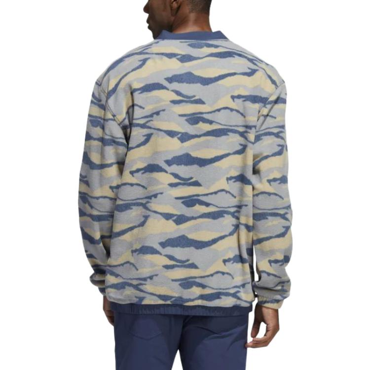 adidas Texture-Print Crew Sweatshirt 'Hemp Navy' HF6525