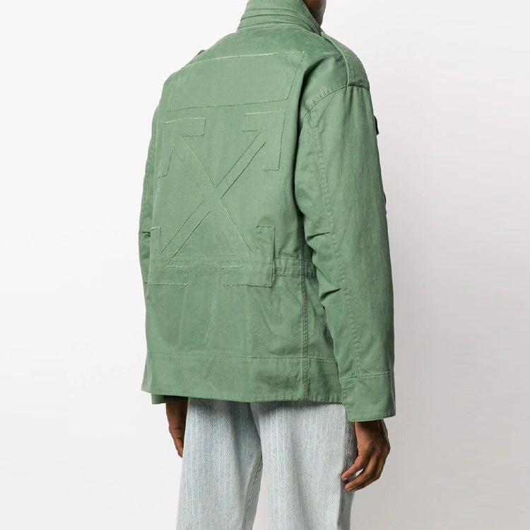 Off-White Logo Alphabet Classic Multiple Pockets Jacket Version Green OMEL009R20G460214301