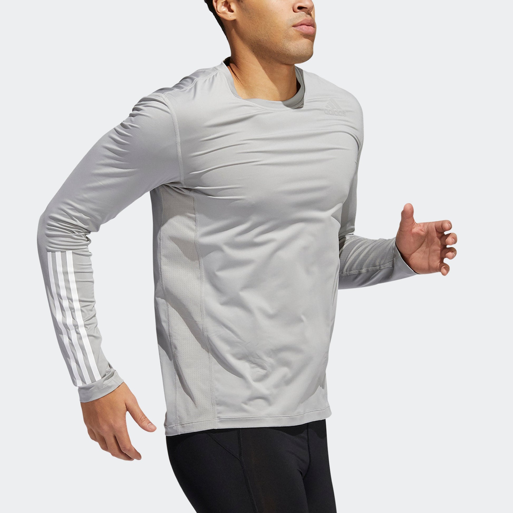adidas TF Turf Ls Ft 3S Round Neck Pullover Sports Gym Long Sleeves Gray HE4588