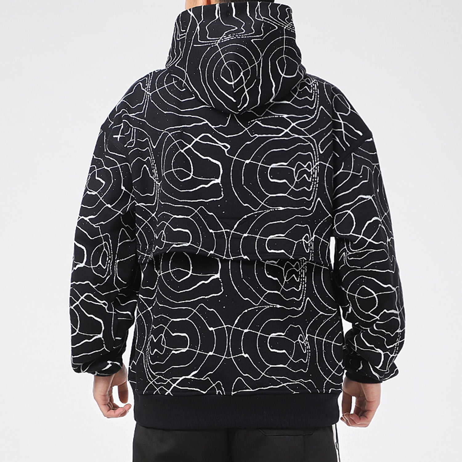Men's Converse Athleisure Casual Sports Splash Ink Printing Hooded Fleece Lined Pullover Full Print 10022229-A01