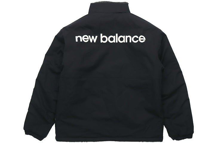 New Balance x JHI Crossover Stay Warm Splicing Lamb's Wool Reversible Stand Collar Jacket Black NQA89013-BK