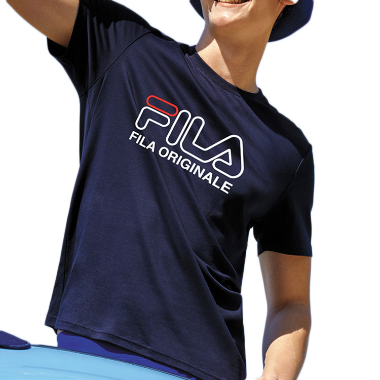 FILA Alphabet Logo Printing Round Neck Short Sleeve Blue F51M028131A-NV