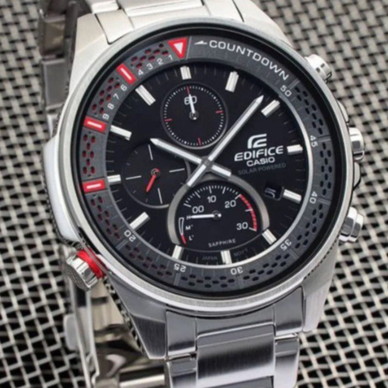 Men's CASIO Business Casual Stainless Steel Watch Mens Black Analog EFS-S590D-1AV