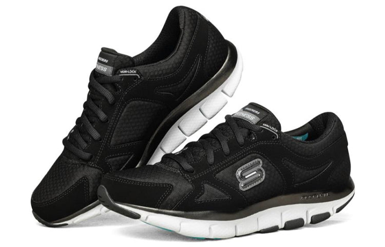 (WMNS) Skechers Liv Running Shoes Black/White 12473-BKW