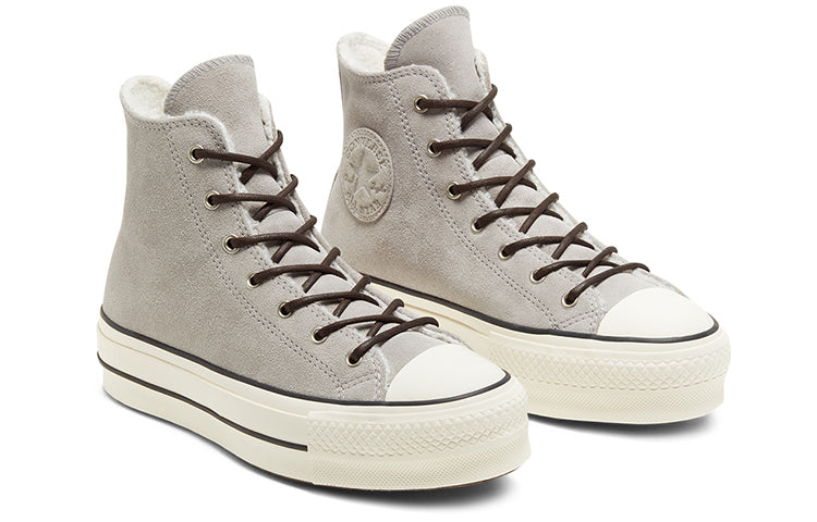 (WMNS) Converse Chuck Taylor All Star Lift High 'Sherpa - Wolf Grey' 566565C