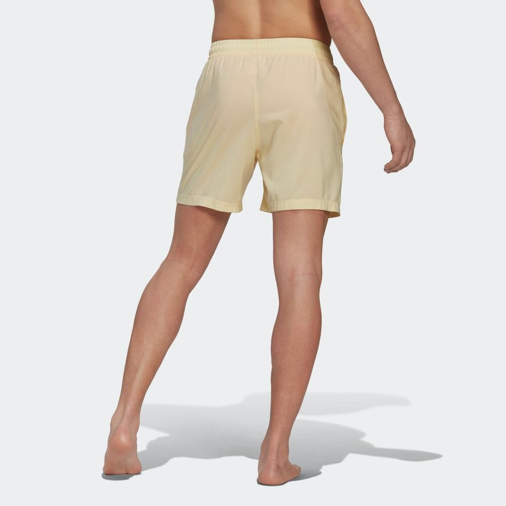 Men's adidas originals Logo Embroidered Elastic Waistband Straight Shorts Yellow HR7904