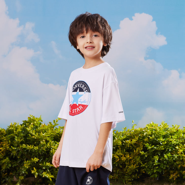(GS) Converse All Star Patch Standard Fit T-Shirt Asia Sizing 'White' CV2322148GS-003