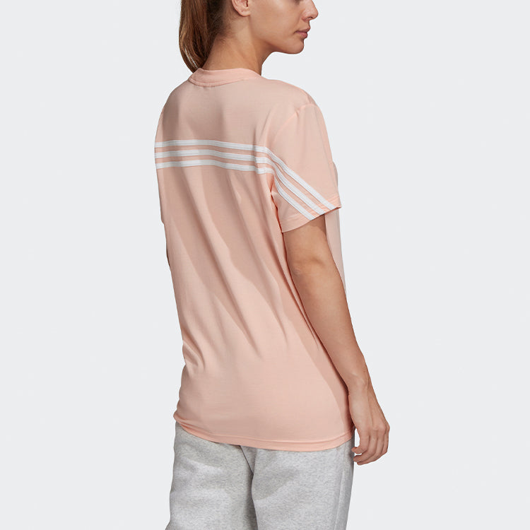 (WMNS) adidas Logo Sports Short Sleeve Coral Pink T-Shirt GH3800
