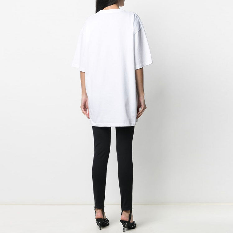 Balenciaga SS21 Printing Round-neck Tee White 641655TIV549040