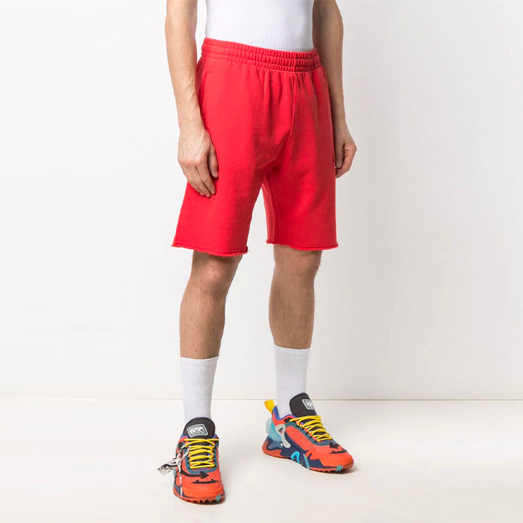 Off-White SS21 Logo Embroidered Sports Shorts Red OMCI006R21FLE0062510