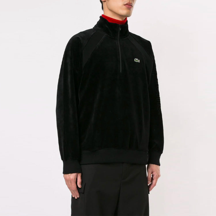 Supreme SS18 LACOSTE Velour Half-Zip Track Top Black SUP-SS18-574