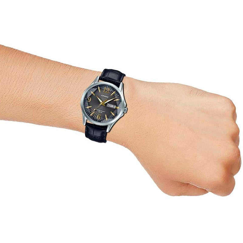 Men's CASIO STANDARD Series waterproof Calendar MTP-E120LY-1A Mens Black Analog MTP-E120LY-1A2021