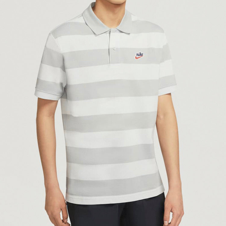 Nike Sportswear Heritage Stripe Colorblock Short Sleeve Polo Shirt Gray / Yellow CU4433-028