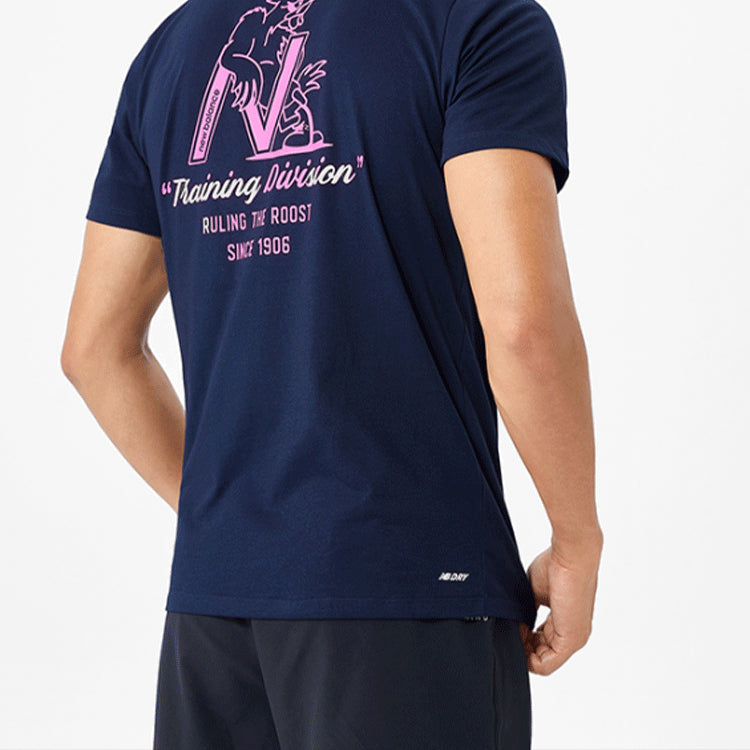 New Balance Men's New Balance Casual Breathable Printing Round Neck Short Sleeve Blue MT11071-EM1
