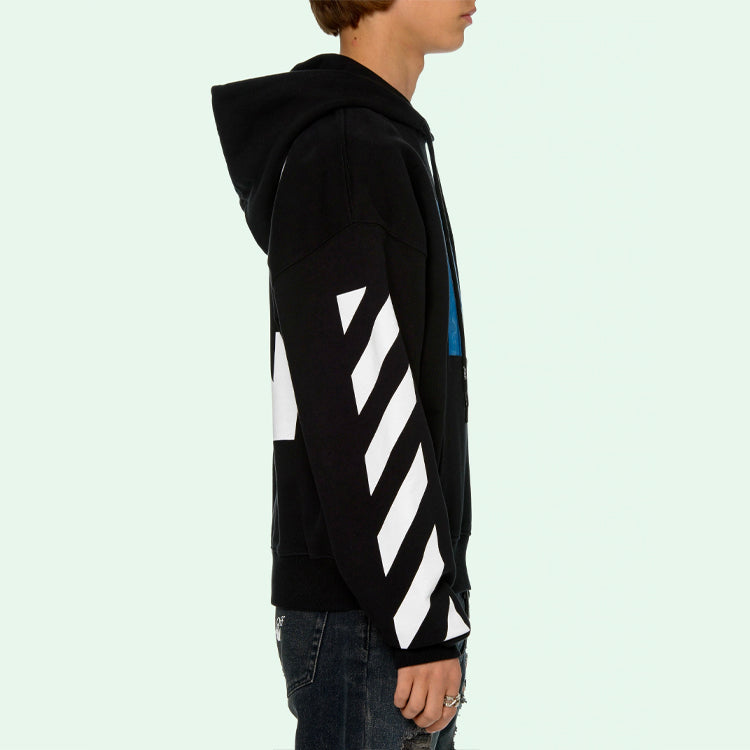 Off-White Blue Monalisa Over Hood 'Black' OMBB037R21FLE0011001